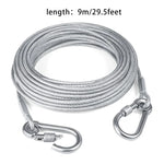 Double-headed Dog Tie Out Cable Leash ,raction rope with metal buckle steel wire anti-rust training collar,Outdoor Dogs Strap