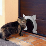 Pet Cat Dog Door Hole Access Direction Controllable Toy For Pet Training Dog Cats Kitten ABS Pet Gate Door Kit with Clean Brush