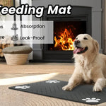Pet Feeding Mat-Absorbent Pet Placemat for Food and Water Bowl, with Waterproof Rubber Backing, Quick Dry Water Mat for Dog Cat