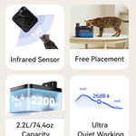 ROJECO Wireless Automatic Cat Water Fountain 2600mAh Pet Water Dispenser For Dog Cat Infrared Sensor Smart Pet Drinkier Fountain