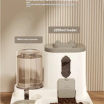 Dog & Cat Automatic Feeder & Waterer Set: Gravity Design, Leak-Proof, Spill-Proof, Anti-Slip, Easy to Clean, Built-In Food Bowl
