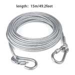 Double-headed Dog Tie Out Cable Leash ,raction rope with metal buckle steel wire anti-rust training collar,Outdoor Dogs Strap
